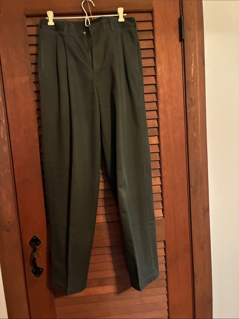 P.F. Flyers Men's Dark Green Pleated Dress Pants